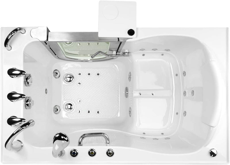 Ella's Bubbles H93118-HB Royal Air and Hydro Massage Acrylic Walk-In Bathtub with Heated Seat, 32"x 52", White 6