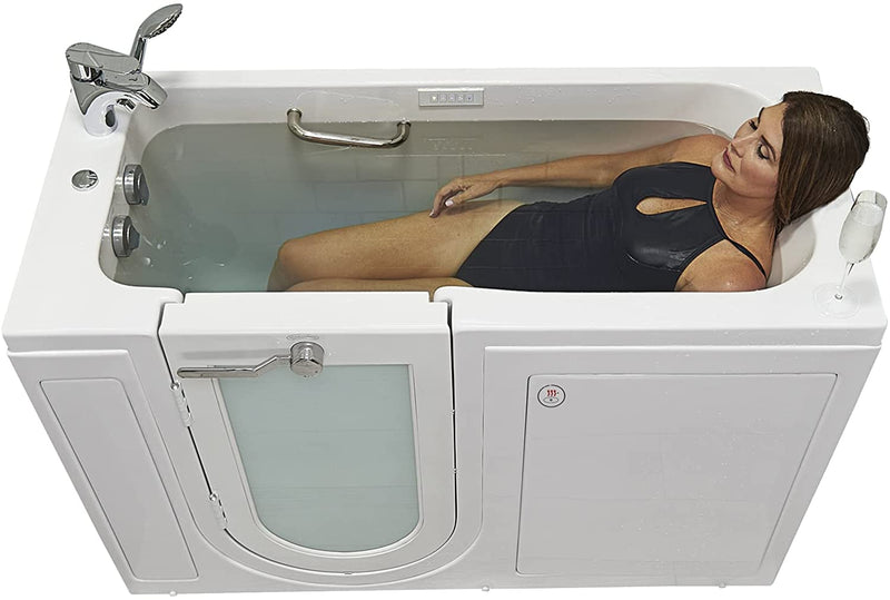 Ella's Bubbles OA2660DH-L Lounger Air and Hydro Massage Acrylic Walk-in Bathtub with Heated Seat, Left Outward Swing Door, Thermostatic Faucet, Dual 2" Drains, 27" x 60" x 43", White 12