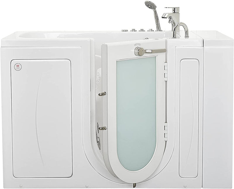 Ellas Bubbles Capri Acrylic Air and Hydro Massage and Heated Seat Walk-In Bathtub with Right Outward Swing Door, 2 Piece Fast Fill Faucet, 2" Dual Drain, White, 30x52x45, OA3052DH2P-R 10