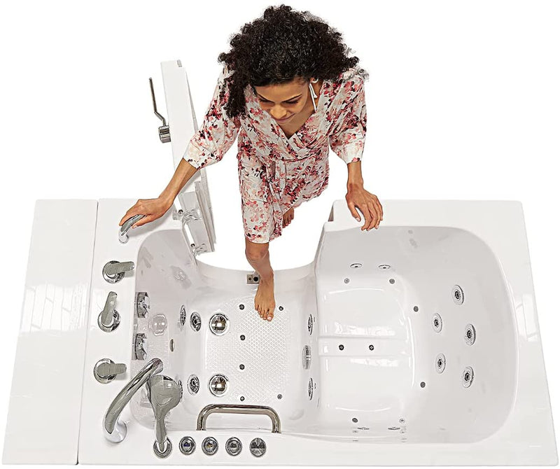 Ella's Bubbles OA3052D-R-D Capri Air and Hydro Massage Acrylic Walk-In Bathtub with Right Outward Swing Door, Digital Control, Thermostatic Faucet, Dual 2" Drains, 30"x52", White 2