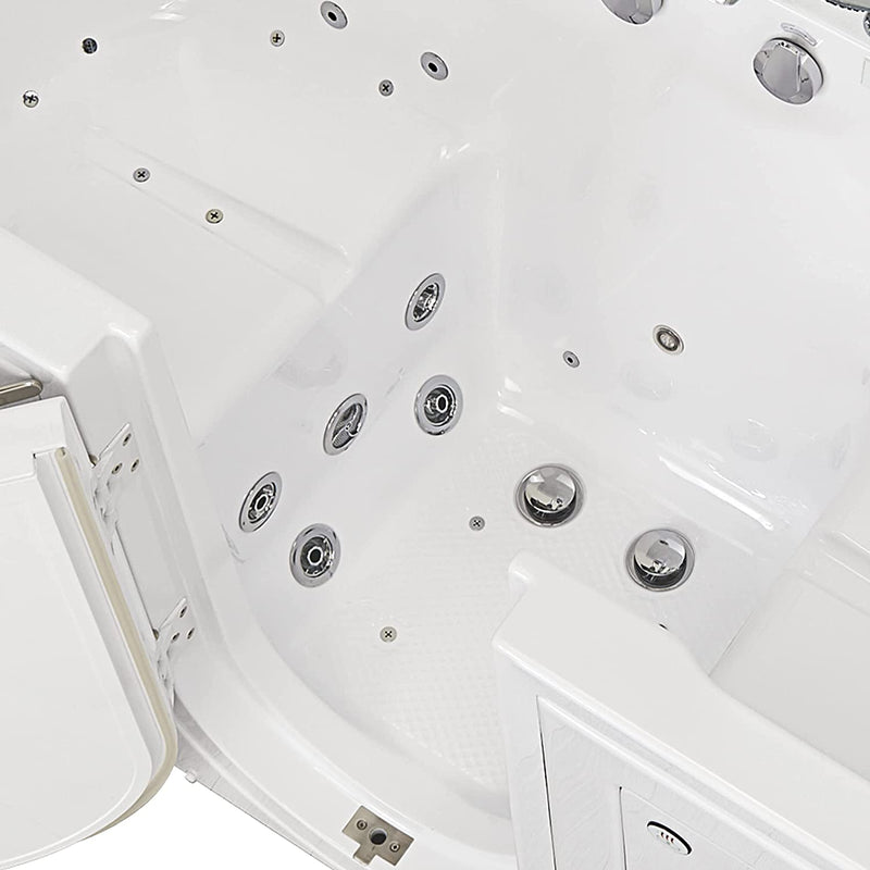 Ella's Bubbles O2SA3260DM-R Tub4Two Air and Hydro Massage, Microbubble Acrylic Walk-in Tub with Right Outward Swing Door, Thermostatic Faucet, Dual 2" Drains, 32" x 60" x 42", White 6
