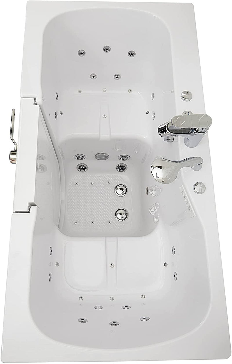 Ella's Bubbles O2SA3260HH-HB-R Tub4Two Hydro Massage Acrylic Walk-In Tub with Heated Seat, Right Outward Swing Door, Ella 5pc. Fast-Fill Faucet, Dual 2" Drains, 32" x 60" x 42", White 9