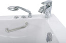 Ellas Bubbles Capri 30"x52" Acrylic Hydro Massage Walk-In Tub, Outward Swing Door, 2 Piece Fast Fill Faucet, Right 2" Dual Drains, White, OA3052H2PR 6