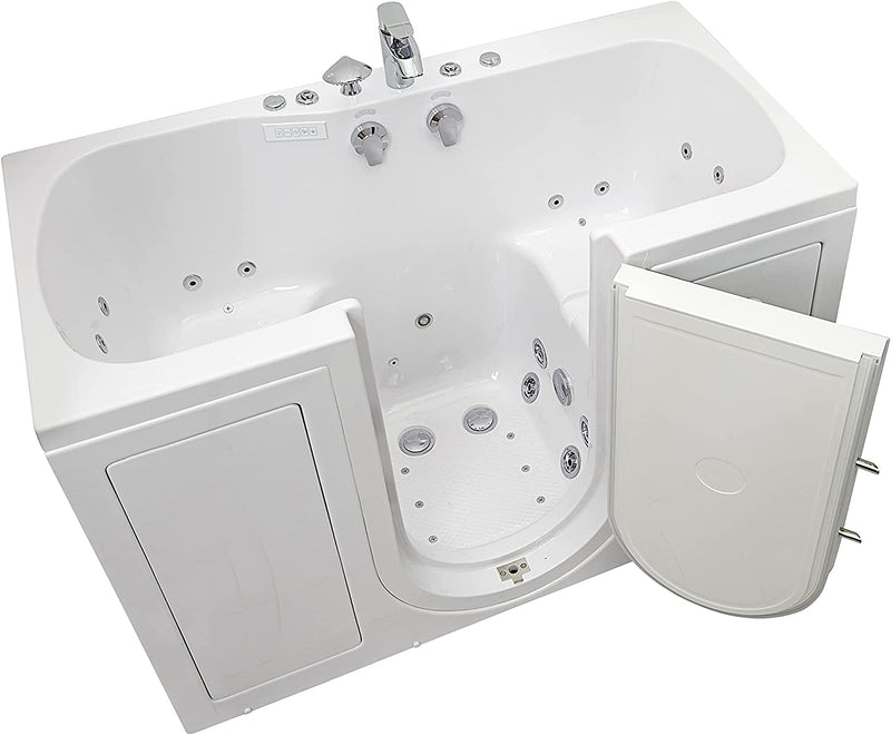 Ella's Bubbles O2SA3260DM-HB-R Tub4Two Air and Hydro, Microbubble Acrylic Massage Walk-in Tub with Right Outward Swing Door, Ella 5pc. Fast-Fill Faucet, Dual 2" Drains, 32" x 60" x 42", White 4