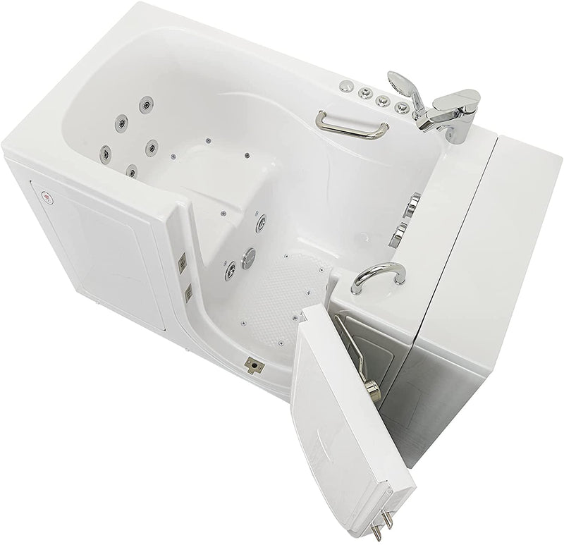 Ellas Bubbles Capri Acrylic Air and Hydro Massage and Heated Seat Walk-In Bathtub with Right Outward Swing Door, 2 Piece Fast Fill Faucet, 2" Dual Drain, White, 30x52x45, OA3052DH2P-R 5