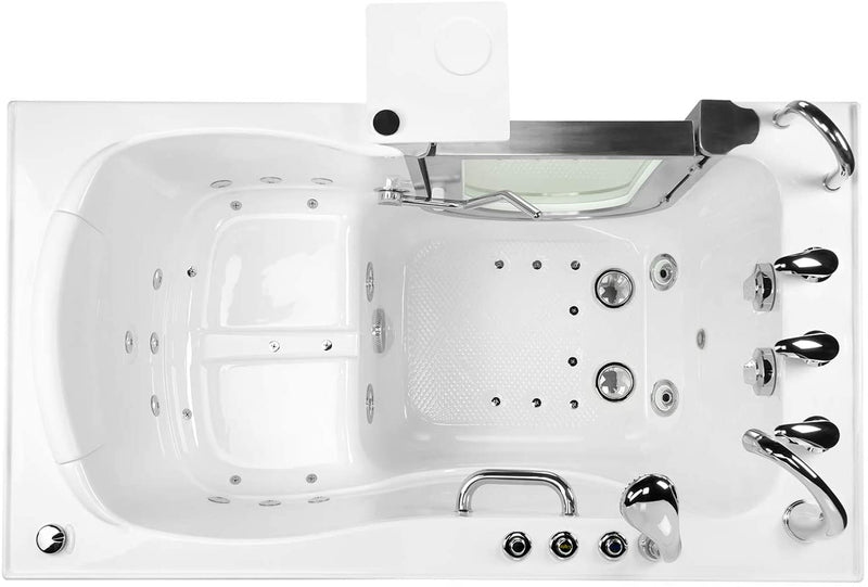 Ella's Bubbles H93117-HB Royal Air and Hydro Massage Acrylic Walk-In Bathtub with Heated Seat, 32"x 52", White 2