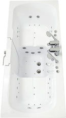 Ella's Bubbles O2SA3680TMF Big4Two 36"x 80" Triple Massage Two Seat Acrylic Walk-In Bathtub with Outward Swing Door, Ella 5pc. Fast-Fill Faucet, Dual 2" Drains, White 10