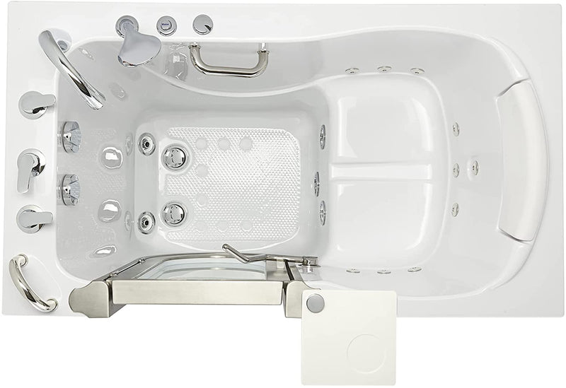 Ella's Bubbles H3117-HB Royal Hydro Massage Acrylic Walk-In Bathtub with Left Inward Swing Door, Ella 5pc. Fast-Fill Faucet, Dual 2" Drains, 32"x 52", White 6