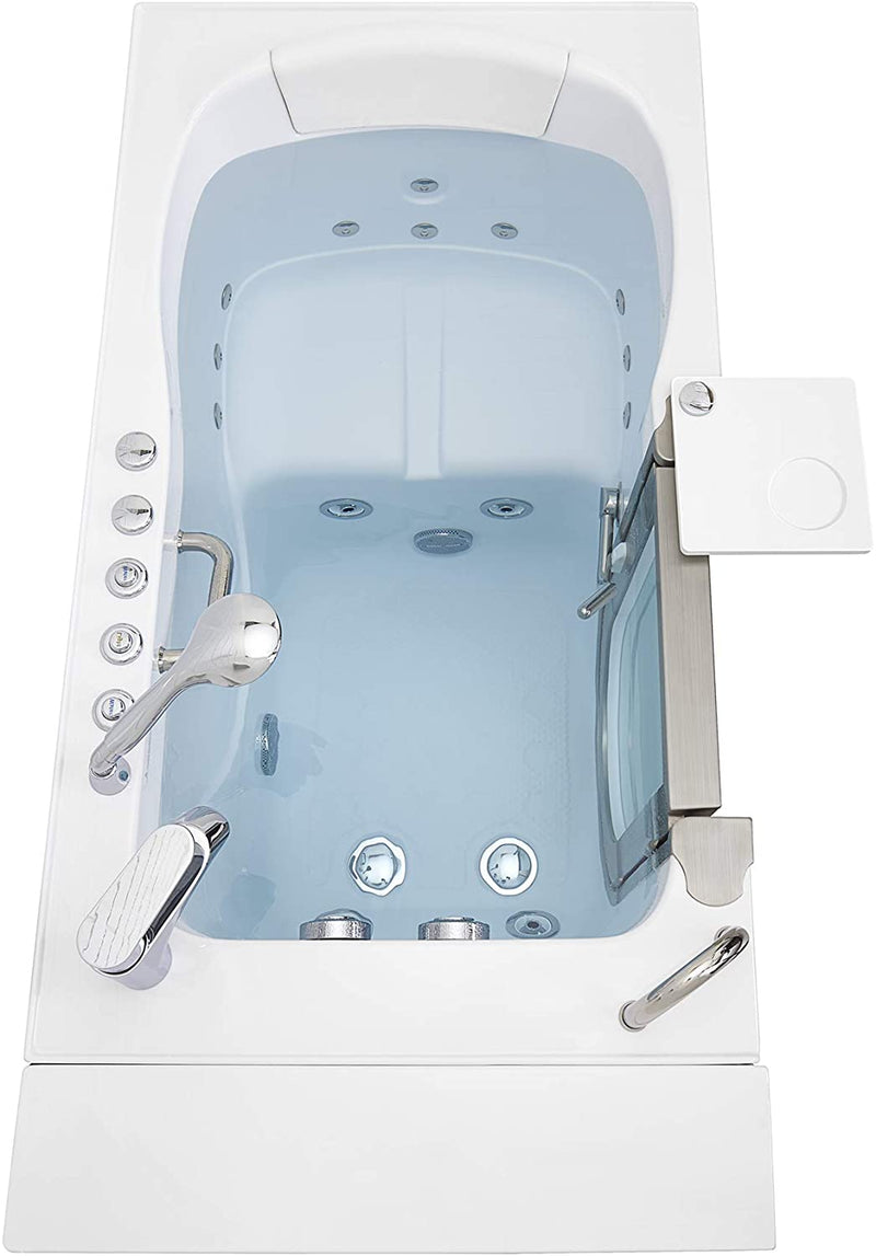 Royal Acrylic Hydro Massage+Heated Seat Walk-In Tub, Inward Swing Door, 2 Piece Fast Fill Faucet, Left 2" Dual Drain 4