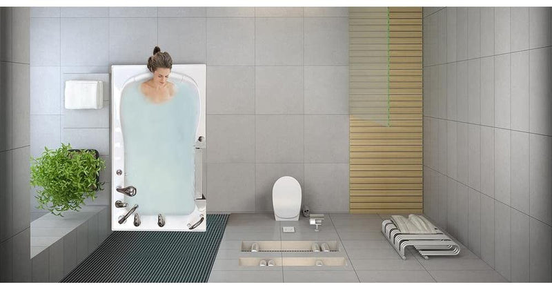 Ella's Bubbles H03118-HB Royal Acrylic Soaking+Heated Seat Walk-In Bathtub, 32" x 52" x 38", White 7