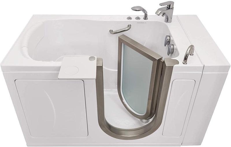 Royal Acrylic Microbubble+Heated Seat Walk-In Bathtub, Inward Swing Door, 2 Piece Fast Fill Faucet, Right 2" Dual Drain 2