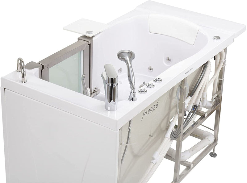 Ella Royal 32"x52" Acrylic Air and Hydro Massage and Heated Seat Walk-In Bathtub with Right Inward Swing Door, 2 Piece Fast Fill Faucet, 2" Dual Drain 11
