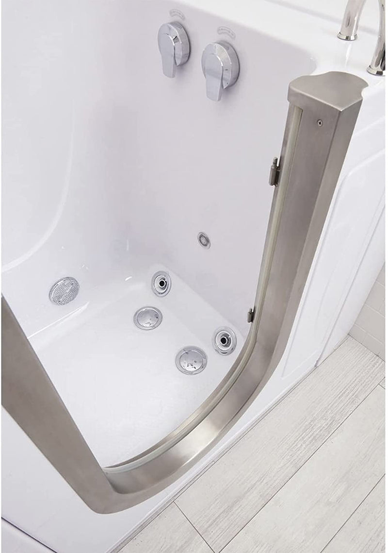 Ellas Bubbles Elite Acrylic Hydro Massage Walk-In Tub, Inward Swing Door, 2 Piece Fast Fill Faucet, 2" Dual Drain (Right Drain), White (H31082P) 6