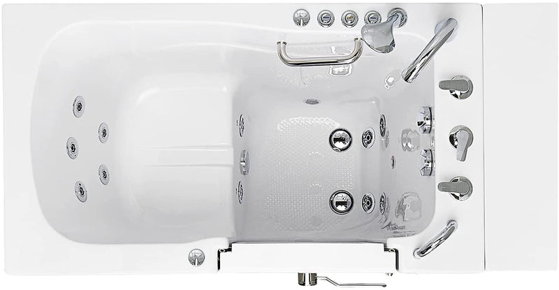Ella's Bubbles OA3052DH-HB-R-D Capri Air and Hydro Massage Acrylic Walk-in Bathtub, Outward Swing Door, Thermostatic Faucet, Digital Control, Heated Seat, Dual 2" Drains, 30"x52", White 4
