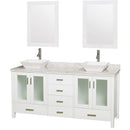 Wyndham Collection Lucy 72" Double Bathroom Vanity Set with Vessel Sinks - White WC-MS015-72-WHT-OVER 5