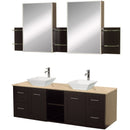 Wyndham Collection Avara 60" Wall-Mounted Double Bathroom Vanity Set - Espresso WC-WHE007-SH-60-ESP 6