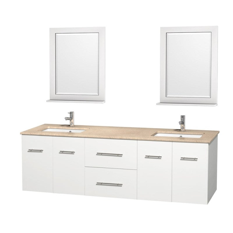 Wyndham Collection Centra 72" Double Bathroom Vanity for Undermount Sinks - Matte White WC-WHE009-72-DBL-VAN-WHT-