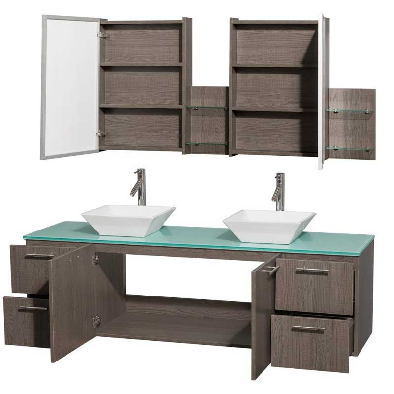 Wyndham Collection Amare 72" Wall-Mounted Double Bathroom Vanity Set with Vessel Sinks - Gray Oak WC-R4100-72-GROAK-DBL 3
