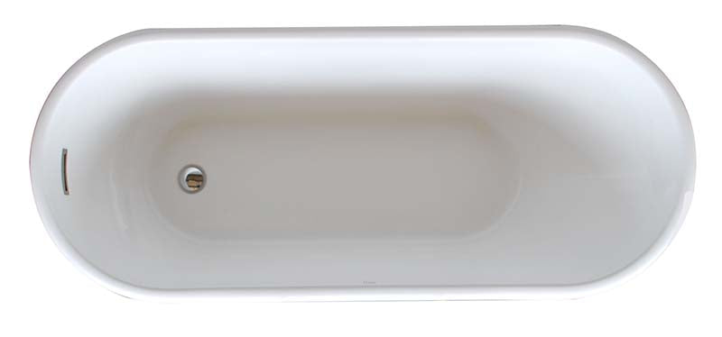 Venzi Vida Collection 28 x 67 Oval Acrylic Freestanding Bathtub with Reversible Drain By Atlantis 2
