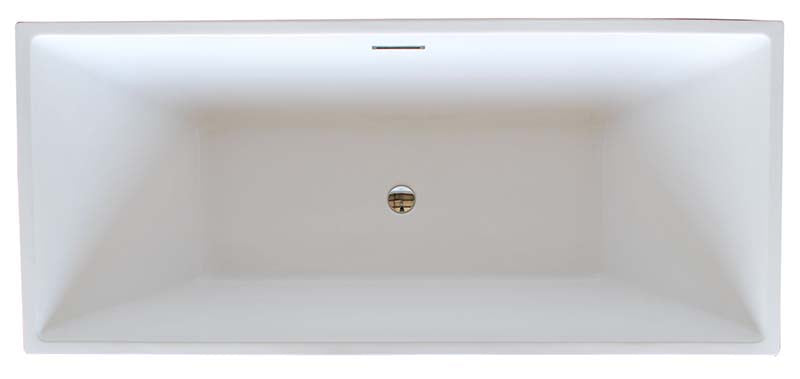 Venzi Vida Collection 30 x 67 Rectangle Acrylic Freestanding Bathtub with Center Drain By Atlantis 2