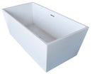 Venzi Vida Collection 32 x 67 Rectangle Acrylic Freestanding Bathtub with Center Drain By Atlantis