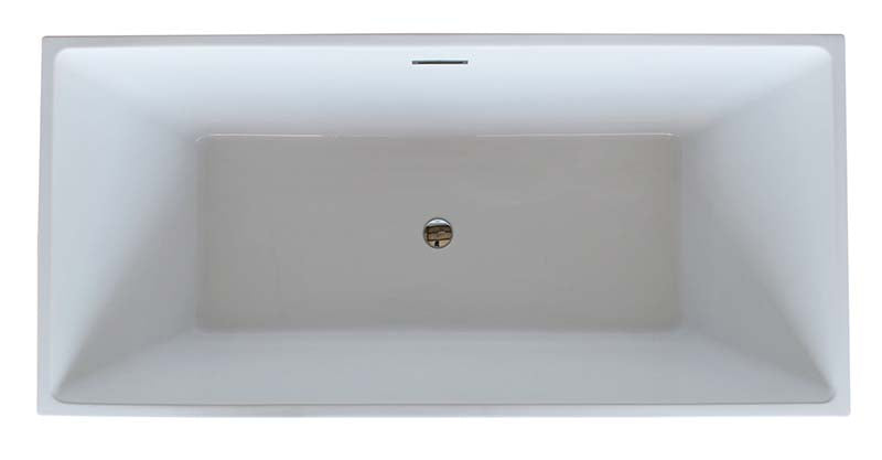 Venzi Vida Collection 32 x 67 Rectangle Acrylic Freestanding Bathtub with Center Drain By Atlantis 2
