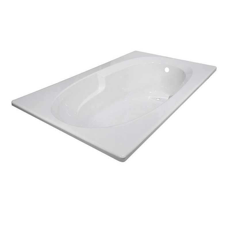 Lyons Industries Classic 5 ft. Reversible Drain Drop-In Soaking Bathtub in White