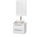 Wyndham Collection Amare 24" Wall-Mounted Bathroom Vanity Set with Vessel Sink - Glossy White WC-R4100-24-WHT 5