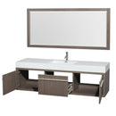 Wyndham Collection Axa 72" Single Bathroom Vanity in Gray Oak, Acrylic Resin Countertop, Integrated Sink, and 70" Mirror WCR430072SGOARINTM70 2