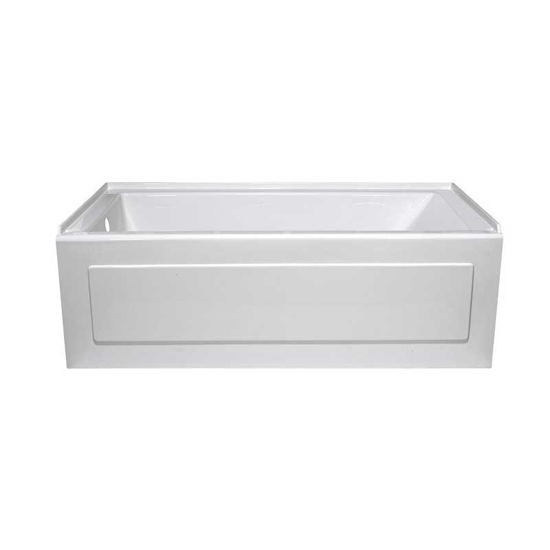 Lyons Industries Linear 5 ft. Left Drain Heated Soaking Tub in White