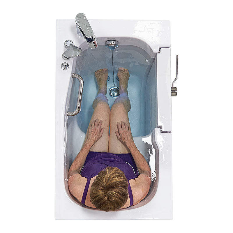 Ella Mobile 26"x45 Acrylic Hydro Massage Walk-In Bathtub with Right Outward Swing Door, Heated Seat, 2 Piece Fast Fill Faucet, 2"  Drain 7