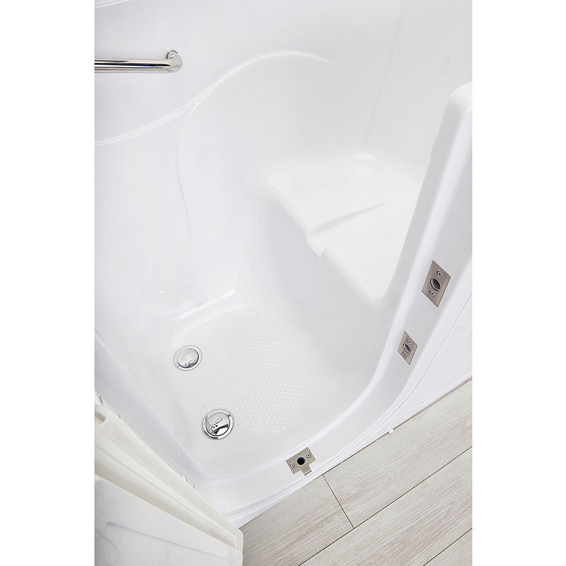 Ella Capri 30"x52" Acrylic Soaking Walk-In-Bathtub, Left Outward Swing Door, Heated Seat,  2 Piece Fast Fill Faucet, 2" Dual Drain 6