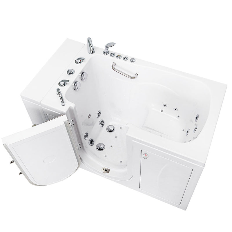 Ella Capri 30"x52" Acrylic Air and Hydro Massage and Heated Seat Walk-In Bathtub with Left Outward Swing Door, 5 Piece Fast Fill Faucet, 2" Dual Drain 7