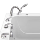 Ella Wheelchair Transfer 32"x52" Acrylic Hydro Massage Walk-In Bathtub with Left Outward Swing Door, Heated Seat, 5 Piece Fast Fill Faucet, 2" Dual Drain 7