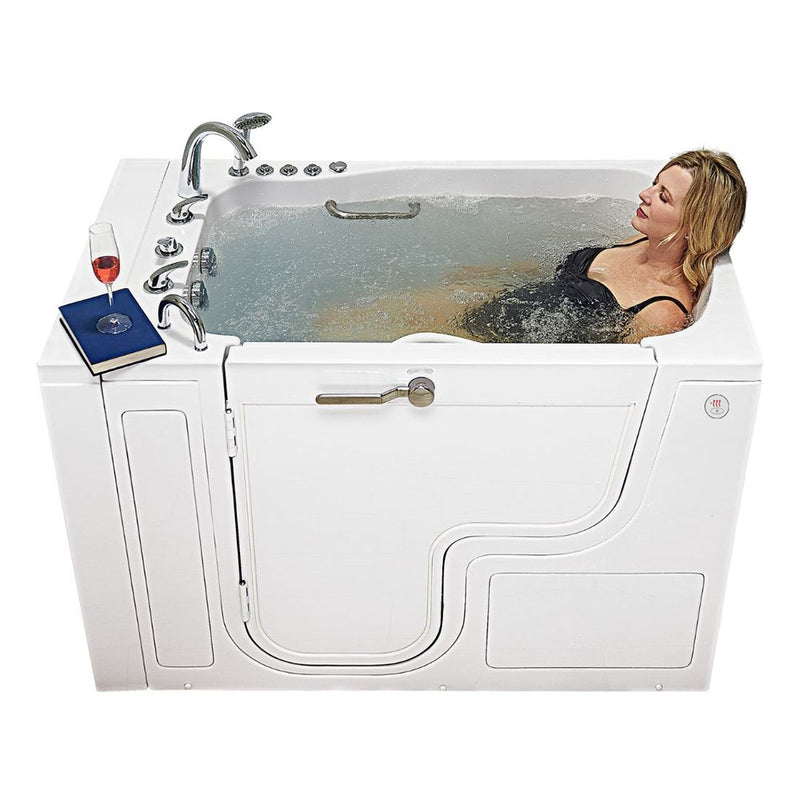 Ella Wheelchair Transfer 36"x55" Acrylic Air and Hydro Massage and Heated Seat Walk-In Bathtub with Left Outward Swing Door, 5 Piece Fast Fill Faucet, 2" Dual Drain 7