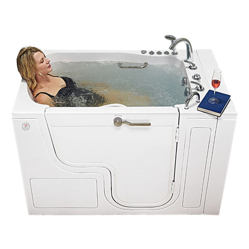 Ella Wheelchair Transfer 36"x55" Acrylic Air and Hydro Massage and Heated Seat Walk-In Bathtub with Right Outward Swing Door, 5 Piece Fast Fill Faucet, 2" Dual Drain 8