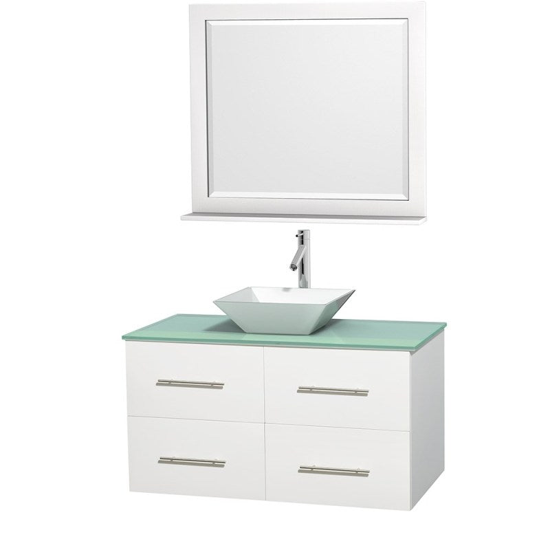 Wyndham Collection Centra 42" Single Bathroom Vanity Set for Vessel Sink - Matte White WC-WHE009-42-SGL-VAN-WHT 2
