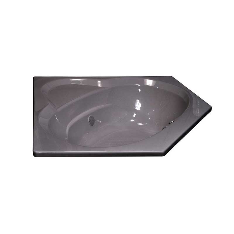 Lyons Industries Classic 5 ft. Corner Front Drain Heated Soaking Tub in Silver Metallic