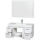 Wyndham Collection Amare 48" Single Bathroom Vanity in Glossy White, Acrylic Resin Countertop, Integrated Sink, and 46" Mirror WCR410048SGWARINTM46 2