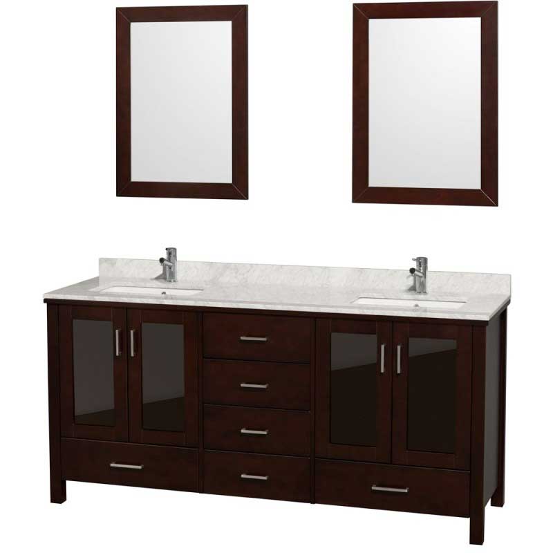 Wyndham Collection Lucy 72" Double Bathroom Vanity Set Undermount - Espresso WC-MS015-72-ESP-UNDER