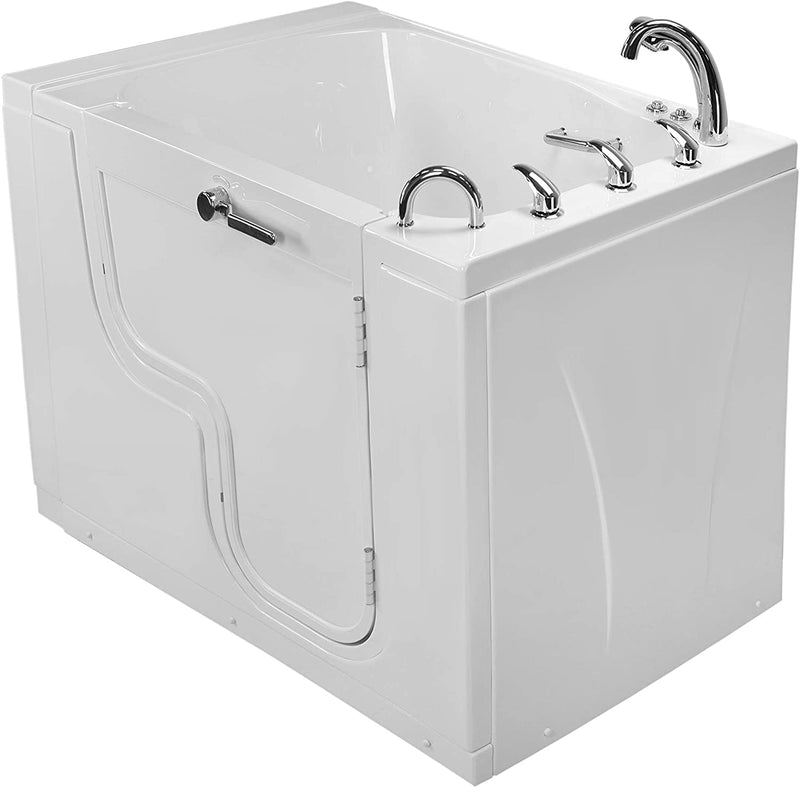 Transfer 36x55 Acrylic Air and Hydro Massage with Microbubble Therapy and Heated Seat Walk-In Bathtub with Right Outward Swing Door, 5 Piece Fast Fill Faucet, 2" Dual Drain