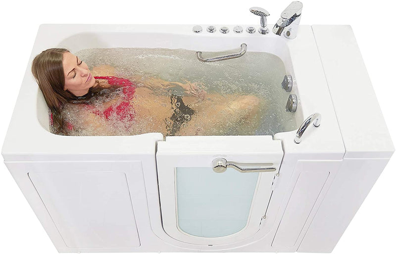 Ella Capri 30"x52" Acrylic Hydro Massage w/ Independent Foot Massage Walk-In Bathtub , Right Outward Swing Door, 5 Piece Fast Fill Faucet, 2" Dual Drain 2