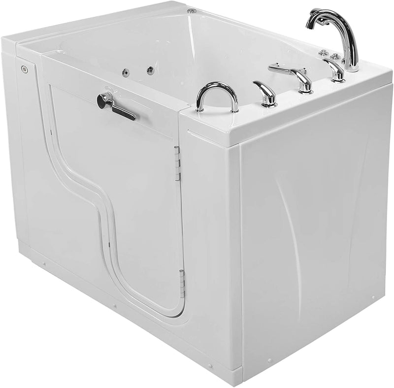 Transfer 36x55 Acrylic Air and Hydro Massage and Heated Seat Walk-In Bathtub with Right Outward Swing Door, 5 Piece Fast Fill Faucet, 2" Dual Drain