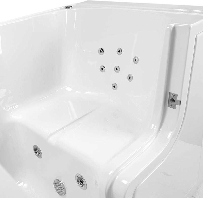 Transfer 36x55 Acrylic Hydro Massage, Microbubble and Heated Seat Walk-In Bathtub with Left Outward Swing Door, 5 Piece Fast Fill Faucet, 2" Dual Drain 5