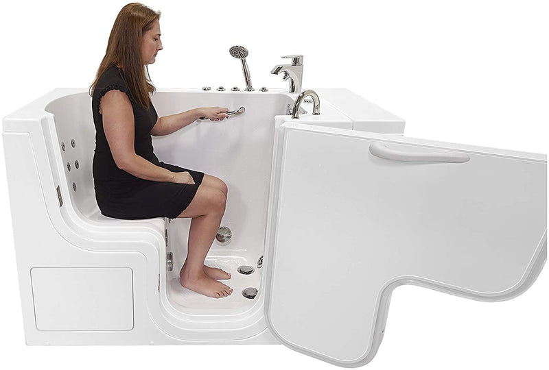 30x52 Transfer Hydro Foot Massage Acrylic Walk-In Tub, Fast Fill Faucet, Right 2" Dual Drain
