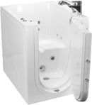 Ella Front Entry 32"x40" Acrylic Hydro Massage Walk-In Bathtub with Right Outward Swing Door, 2 Piece Fast Fill Faucet, 2" Drain 3