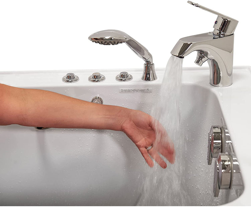 Capri Acrylic Hydro+Microbubble Massage Walk-In Tub, Outward Swing Door, Fast Fill Faucet, Right 2" Dual Drain 7