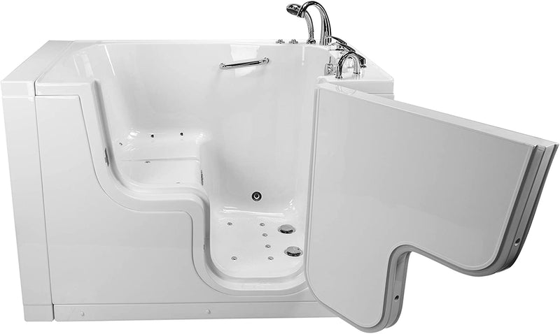 Transfer 36x55 Acrylic Air and Hydro Massage with Microbubble Therapy and Heated Seat Walk-In Bathtub with Right Outward Swing Door, 5 Piece Fast Fill Faucet, 2" Dual Drain 4