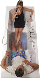 Ella's Bubbles O2SA3680TFH Big4Two 36" x 80" Triple Massage Two Seat Acrylic Walk-in Bathtub with Ella 5pc. Fast-Fill Faucet Set, Outward Swing Door, Dual 2" Drains, 36"x 80", White 3