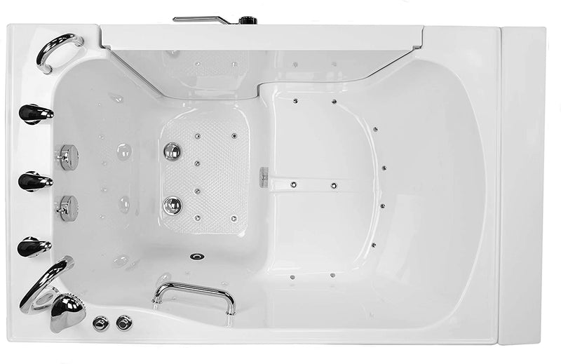 Transfer 36x55 Acrylic Air and Hydro Massage with Microbubble Therapy and Heated Seat Walk-In Bathtub with Right Outward Swing Door, 5 Piece Fast Fill Faucet, 2" Dual Drain 2